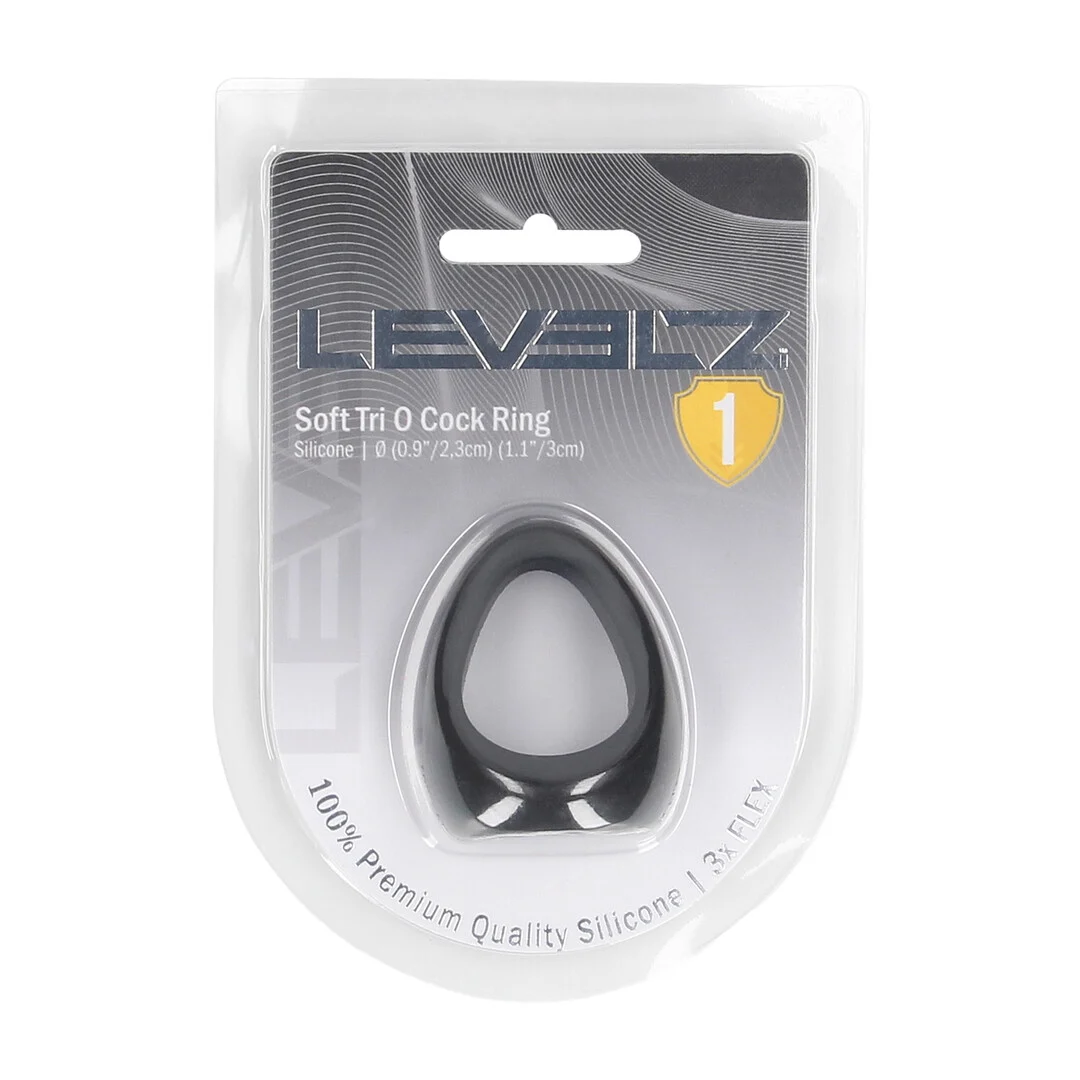 Cockring en silicone Levelz Tri O noir – Image 1