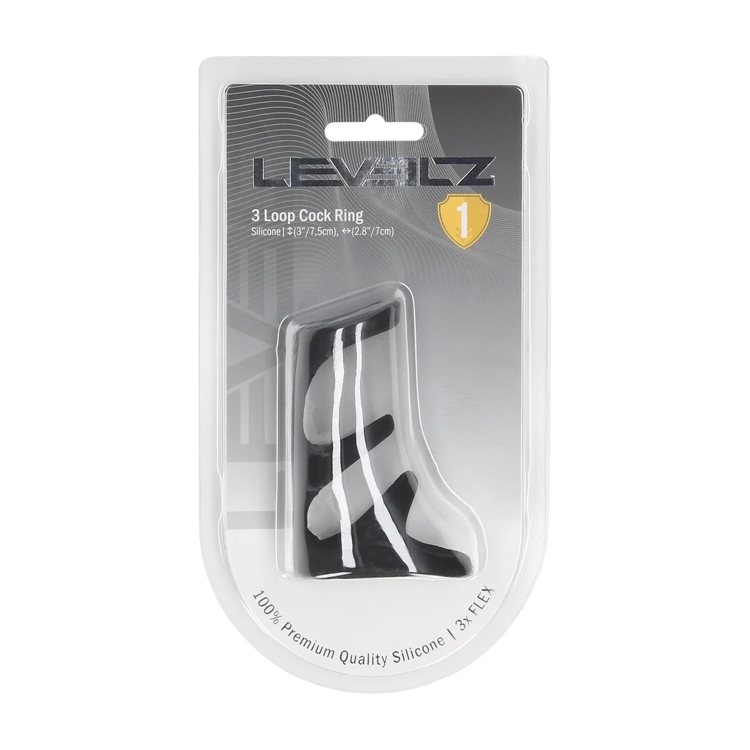 Cockring Levelz en silicone à trois boucles – Image 1