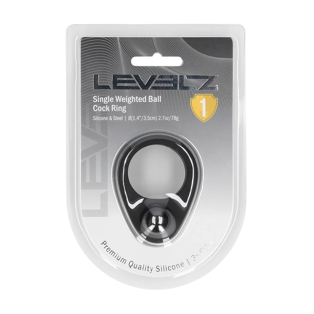 LVL01-0050BLK-2 Bague pénienne lestée Levelz en silicone liquide – Image 1