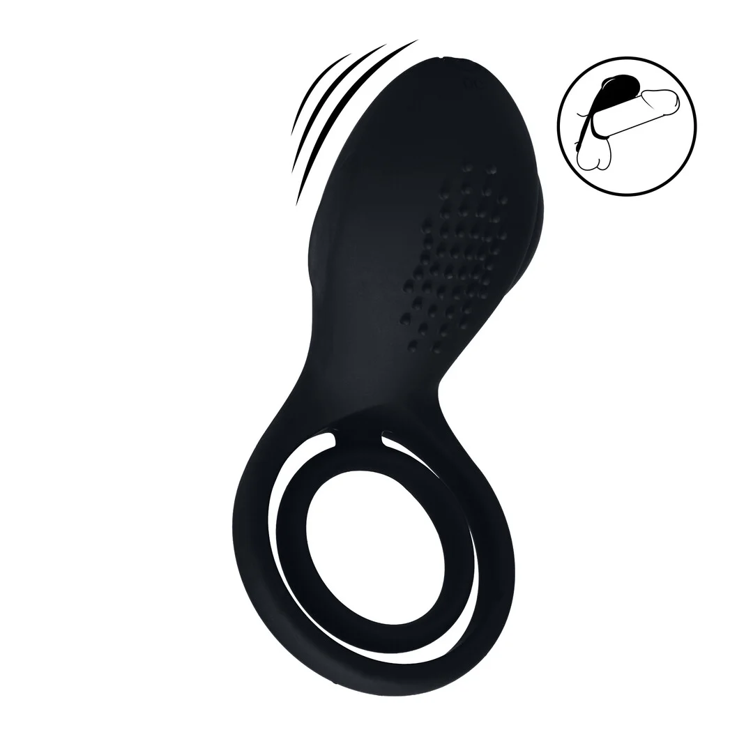Anneau pénien et testiculaire vibrant Levelz avec stimulateur à ailettes – Image 4