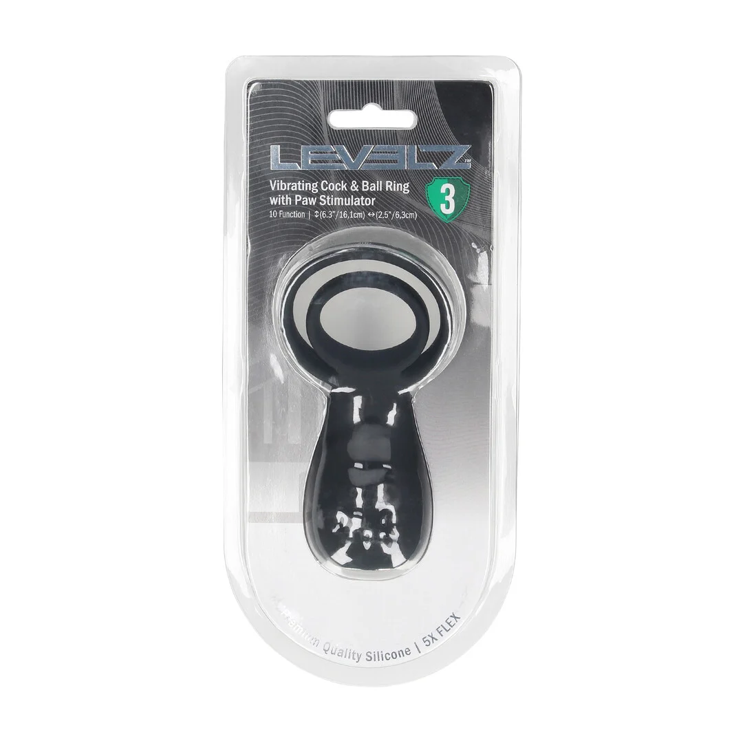 Anneau vibrant pénien et testiculaire Levelz avec stimulateur en forme de patte – Image 1