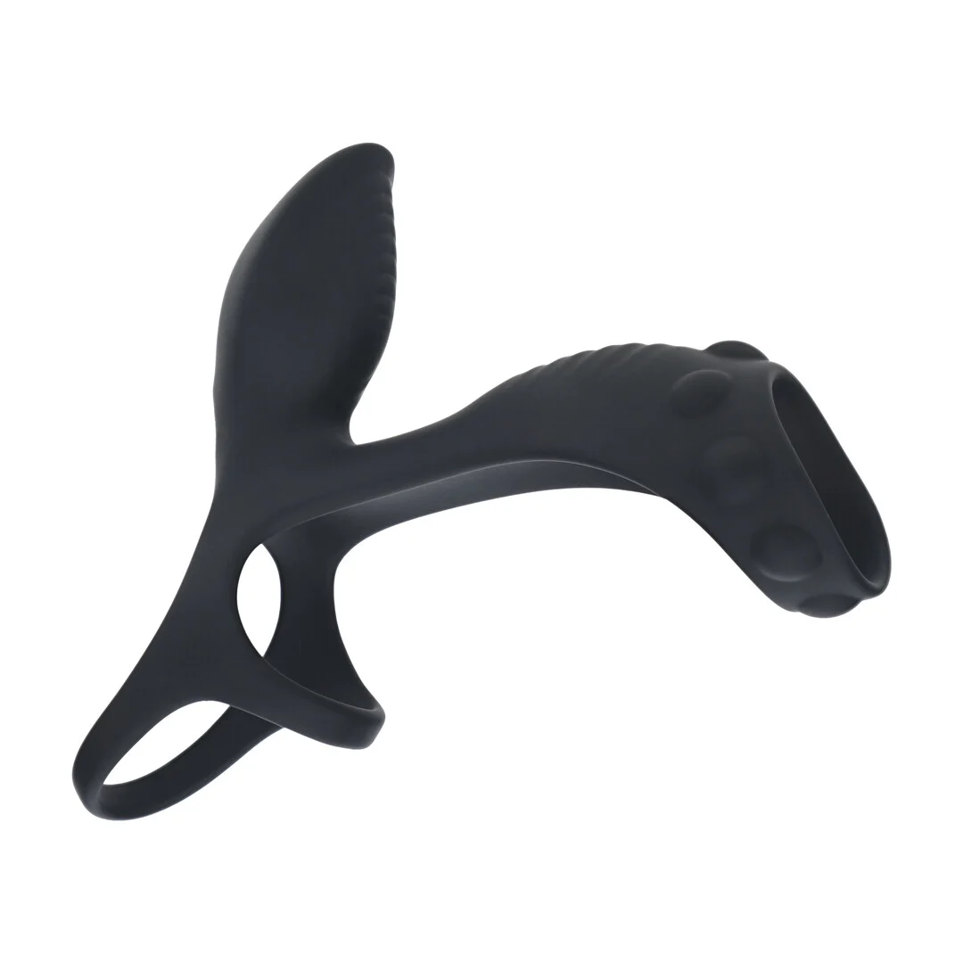 Anneau vibrant en silicone Levelz pour pénis et testicules avec boucle pour la base – Image 3