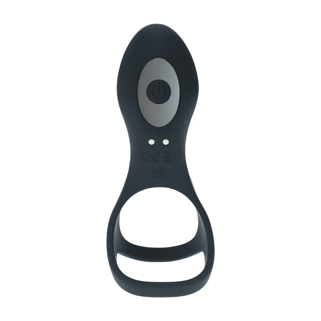 Anneau vibrant en silicone Levelz pour pénis et testicules avec boucle pour la base – Image 4