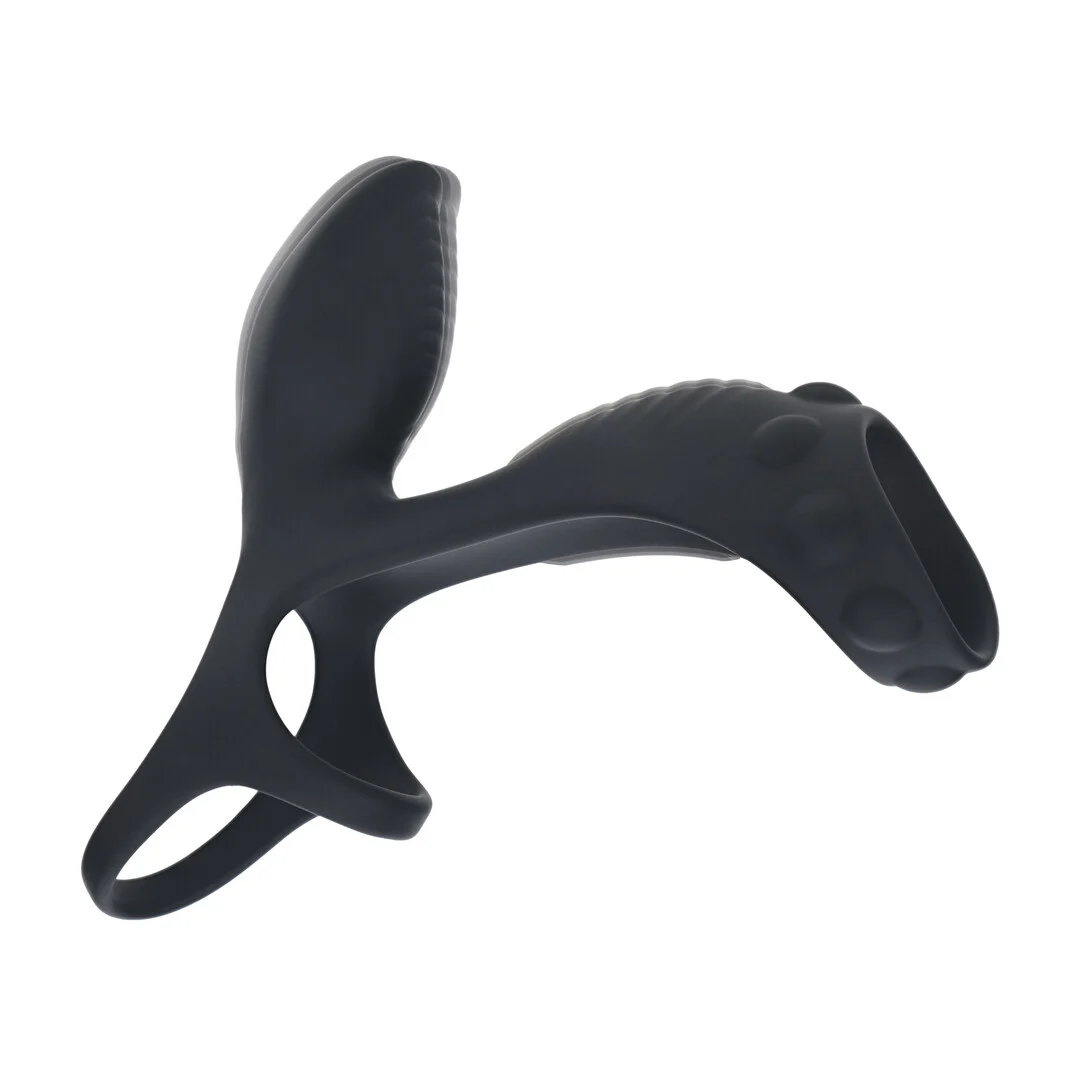 Anneau vibrant en silicone Levelz pour pénis et testicules avec boucle pour la base – Image 5