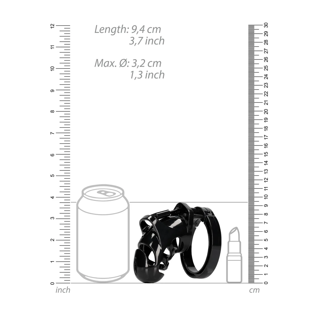 Cage de chasteté avec anneaux réglables, noire – Image 5