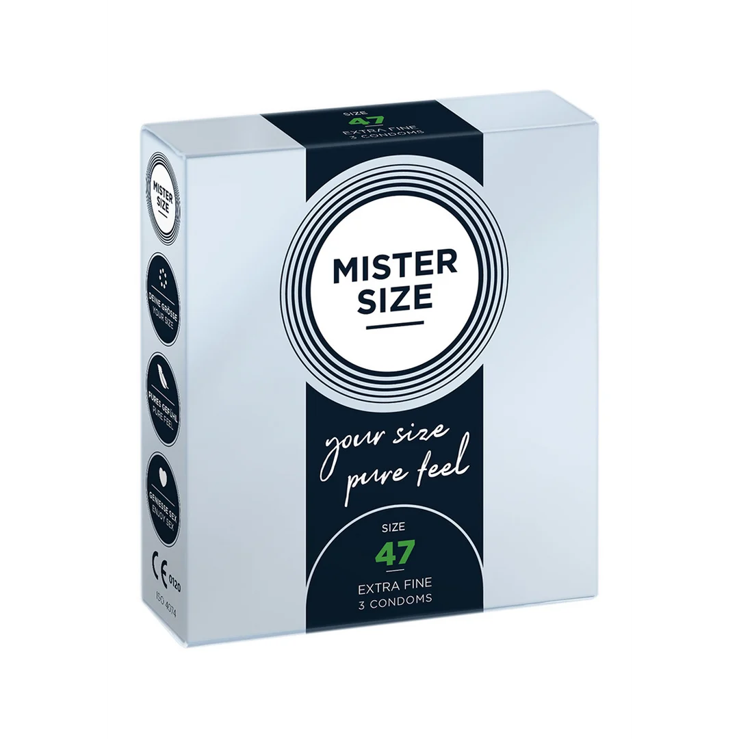 Préservatifs Mister Size Pure Feel, 47 mm, 3 pièces – Image 2