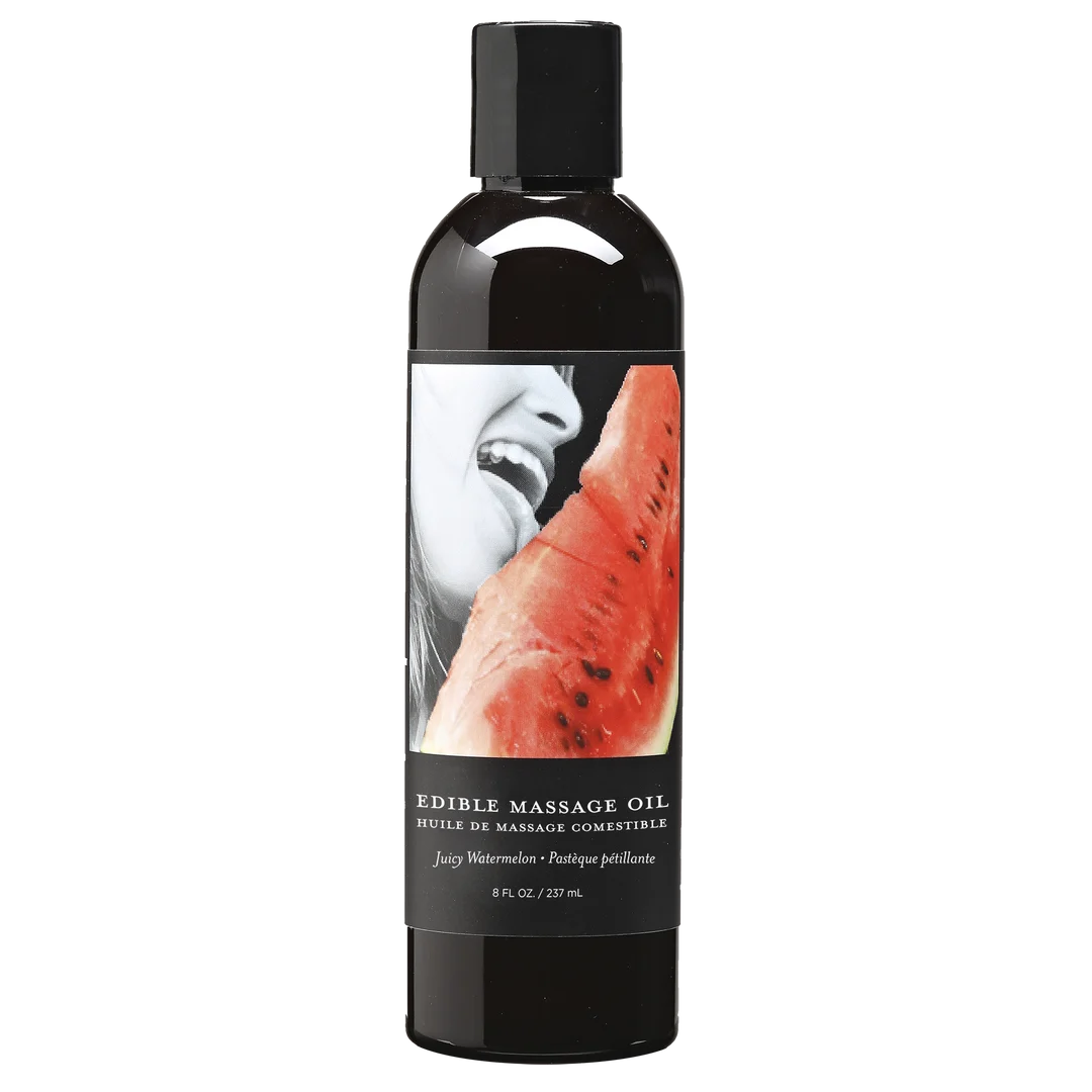 Huile de massage érotique comestible, pastèque – Earthly Body – 237 ml – Image 1
