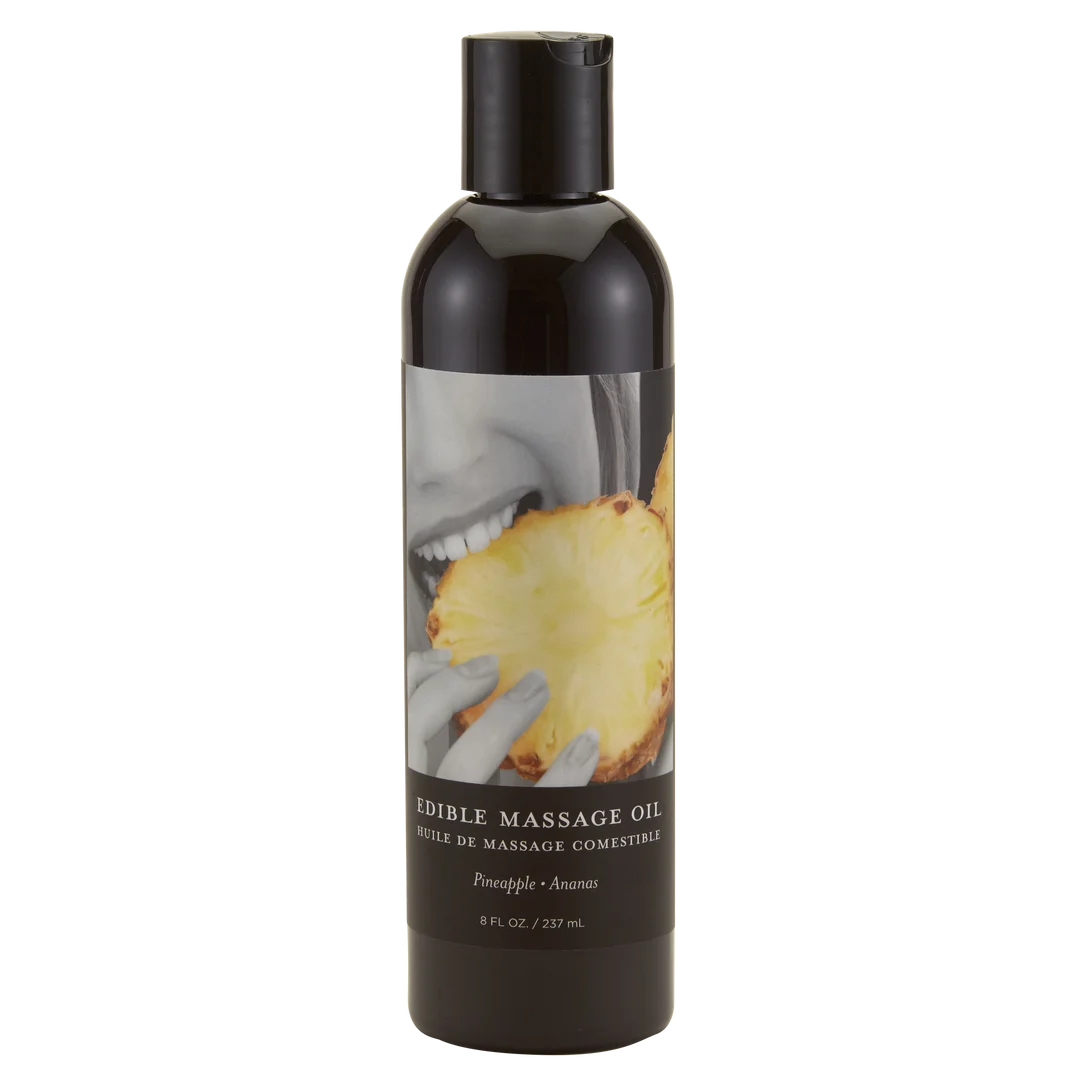 Huile de massage érotique – Huile de massage comestible – Ananas – Earthly Body – 8 fl oz / 237 ml – Image 1