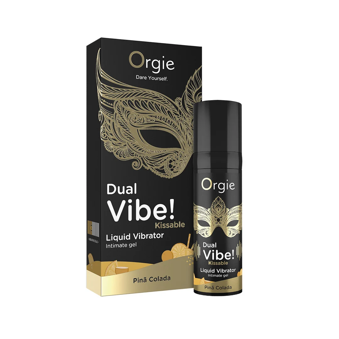 OR-17311-2 Gel stimulant liquide à embrasser Orgie Dual Vibe! Pina Colada 15 ml – Image 1