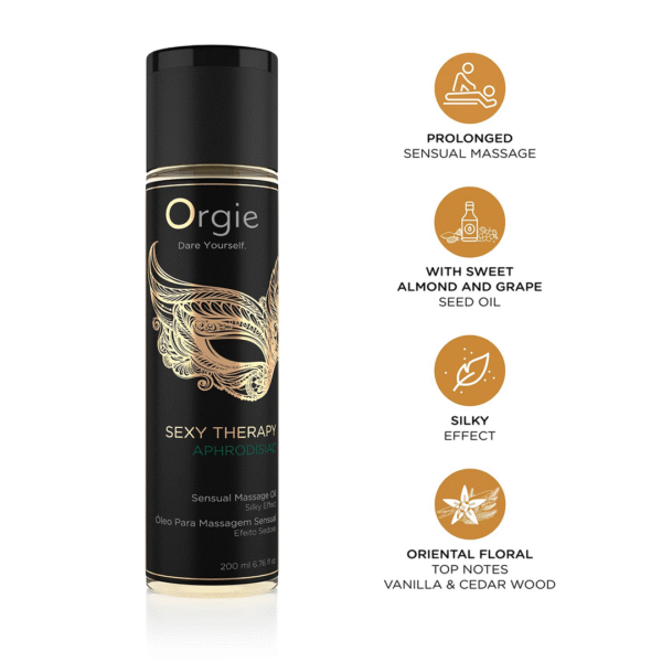 Huile de massage aphrodisiaque Orgie Sexy Therapy 200 ml