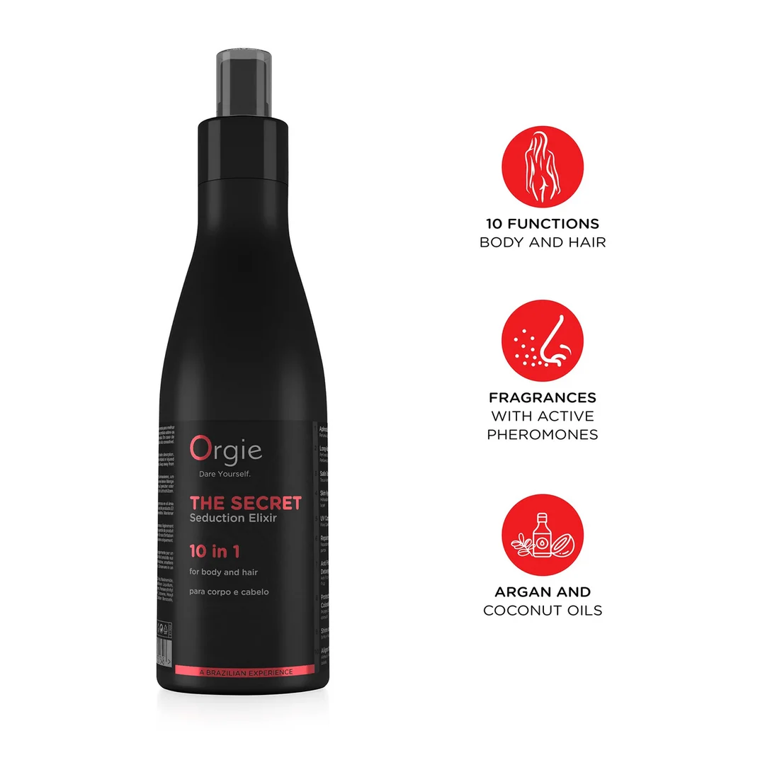 OR-21302-11 Lotion pour la peau et les cheveux aux phéromones Orgie The Secret Seduction Elixir, 200 ml – Image 1