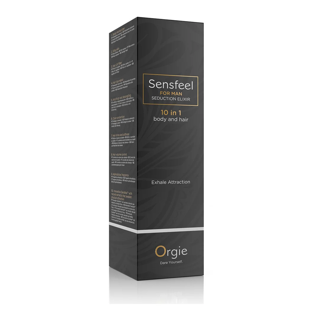Lotion Orgie Sensfeel pour les cheveux et le corps, aux phéromones, pour hommes – Image 1