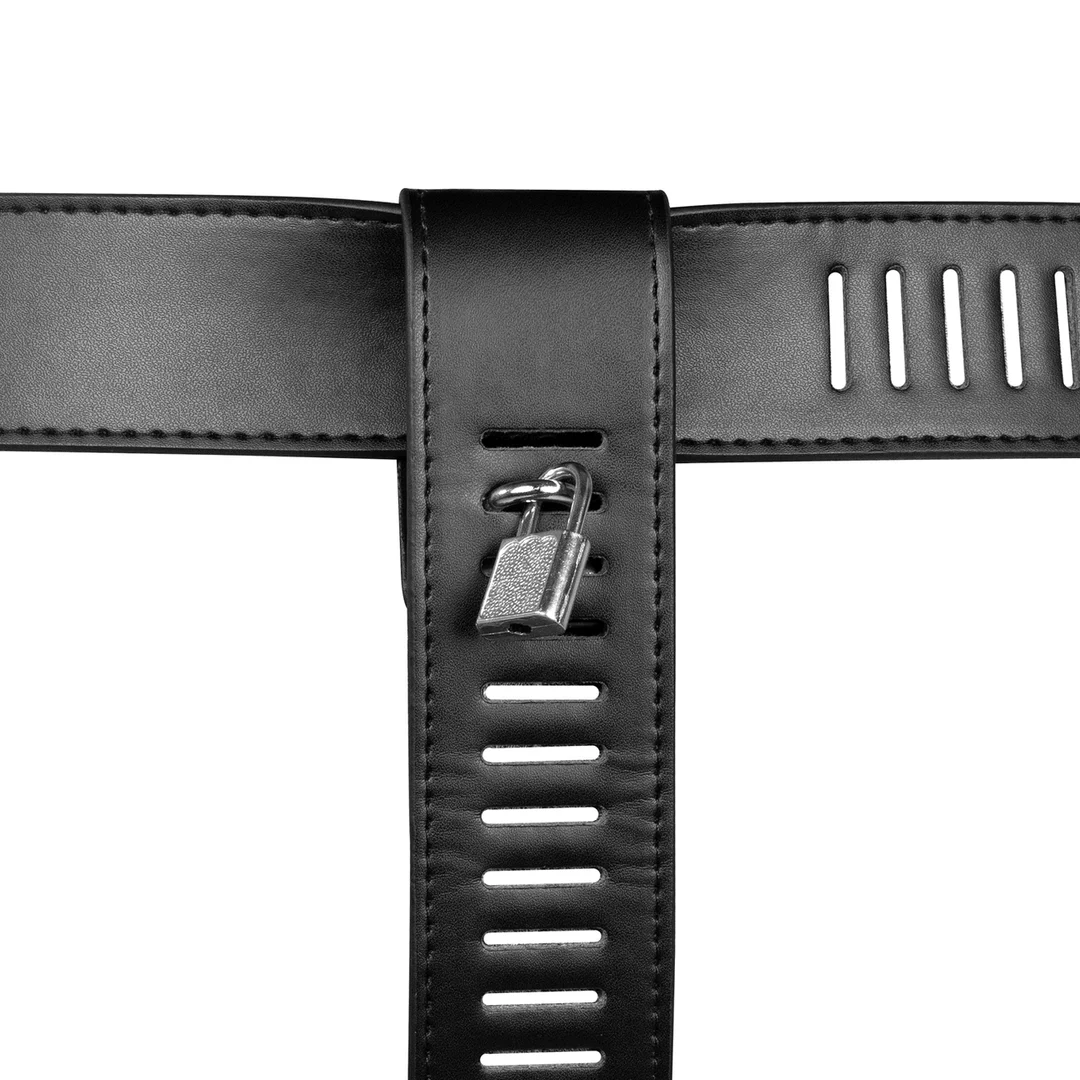 Ceinture de chasteté noire avec restriction des jambes – Image 6