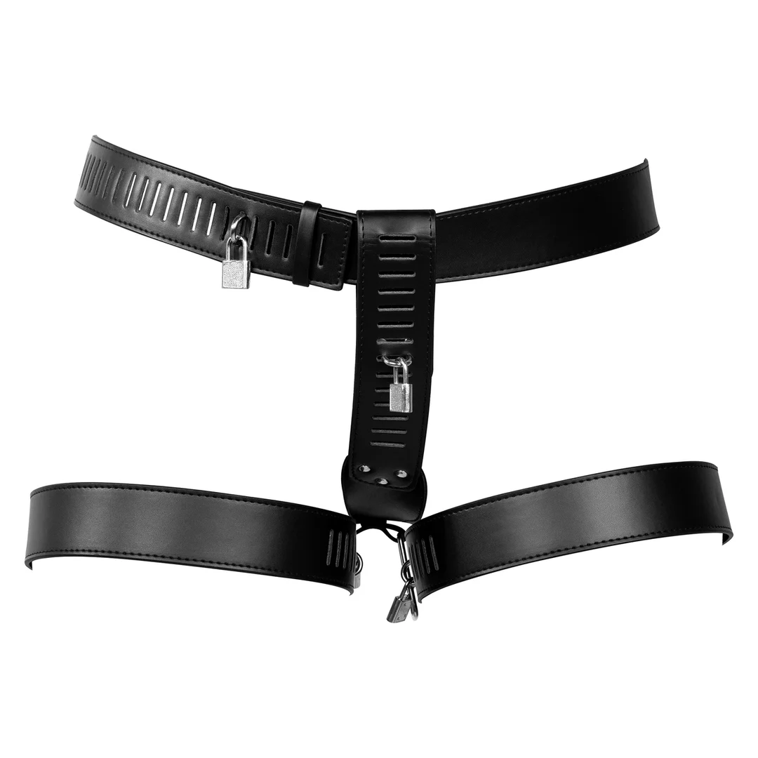 Ceinture de chasteté noire avec restriction des jambes – Image 3