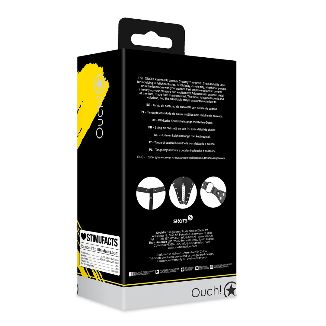String de chasteté Ouch! Xtreme avec détail de chaîne – Image 2