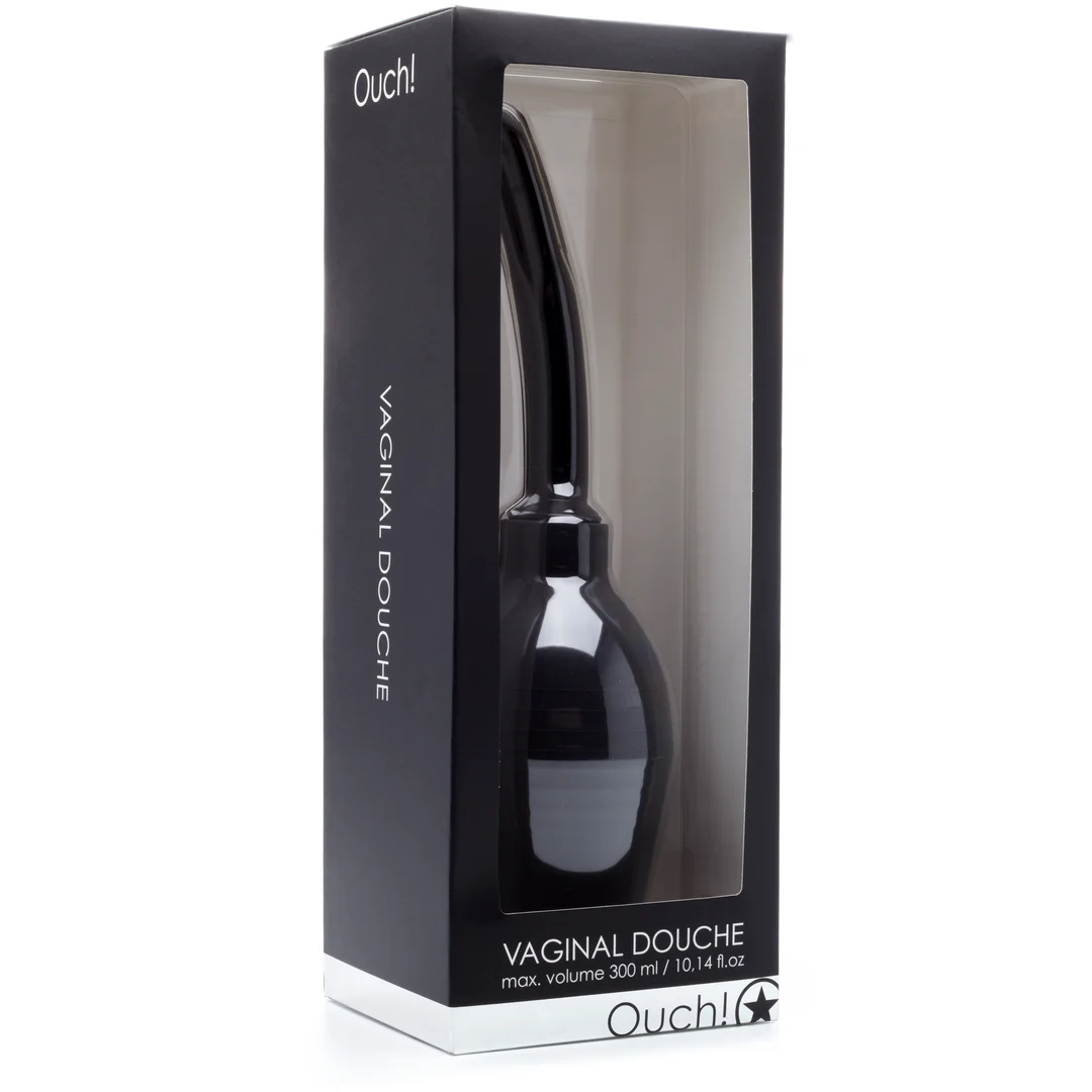 OU113BLK-2 Douche anale – Douche anale et vaginale ergonomique avec canule souple – Ouch! by Shots – Noir – Image 1
