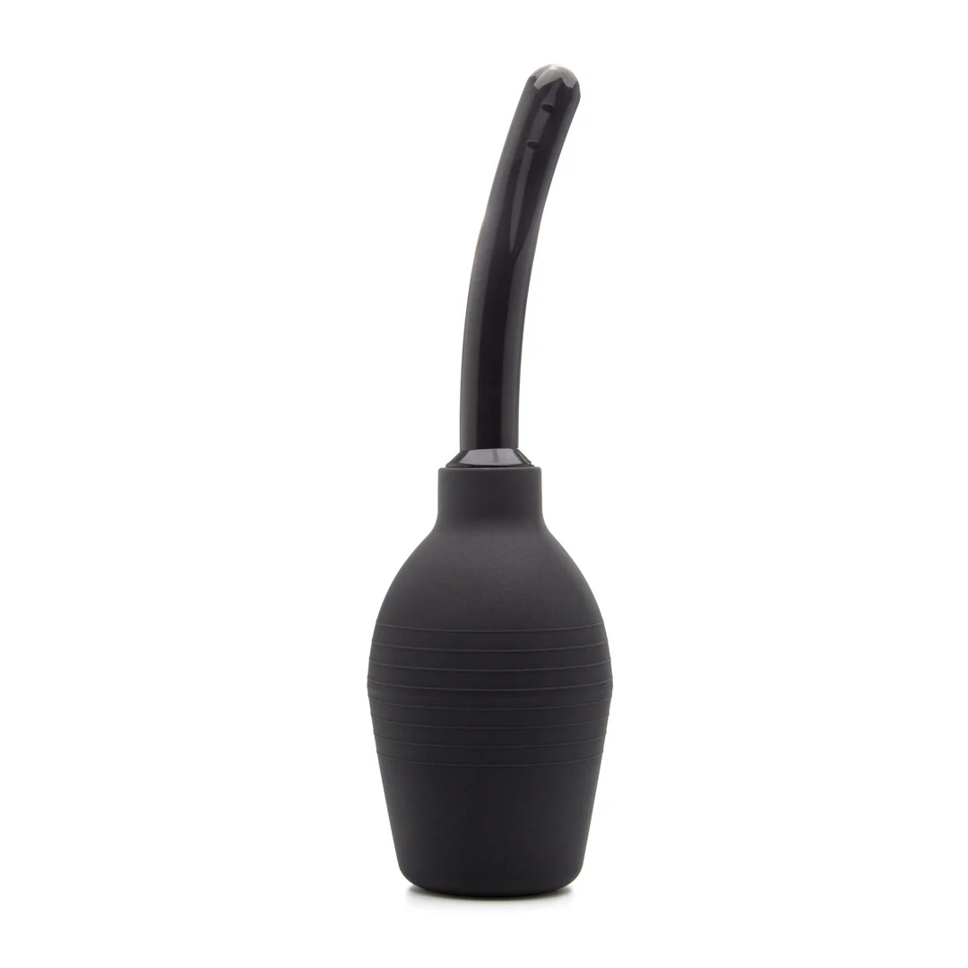 Douche anale – Douche anale et vaginale ergonomique avec canule souple – Ouch! by Shots – Noir – Image 2