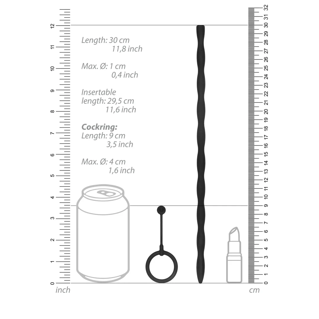 Set Ouch de plugs et cockring en silicone, noir – Image 6