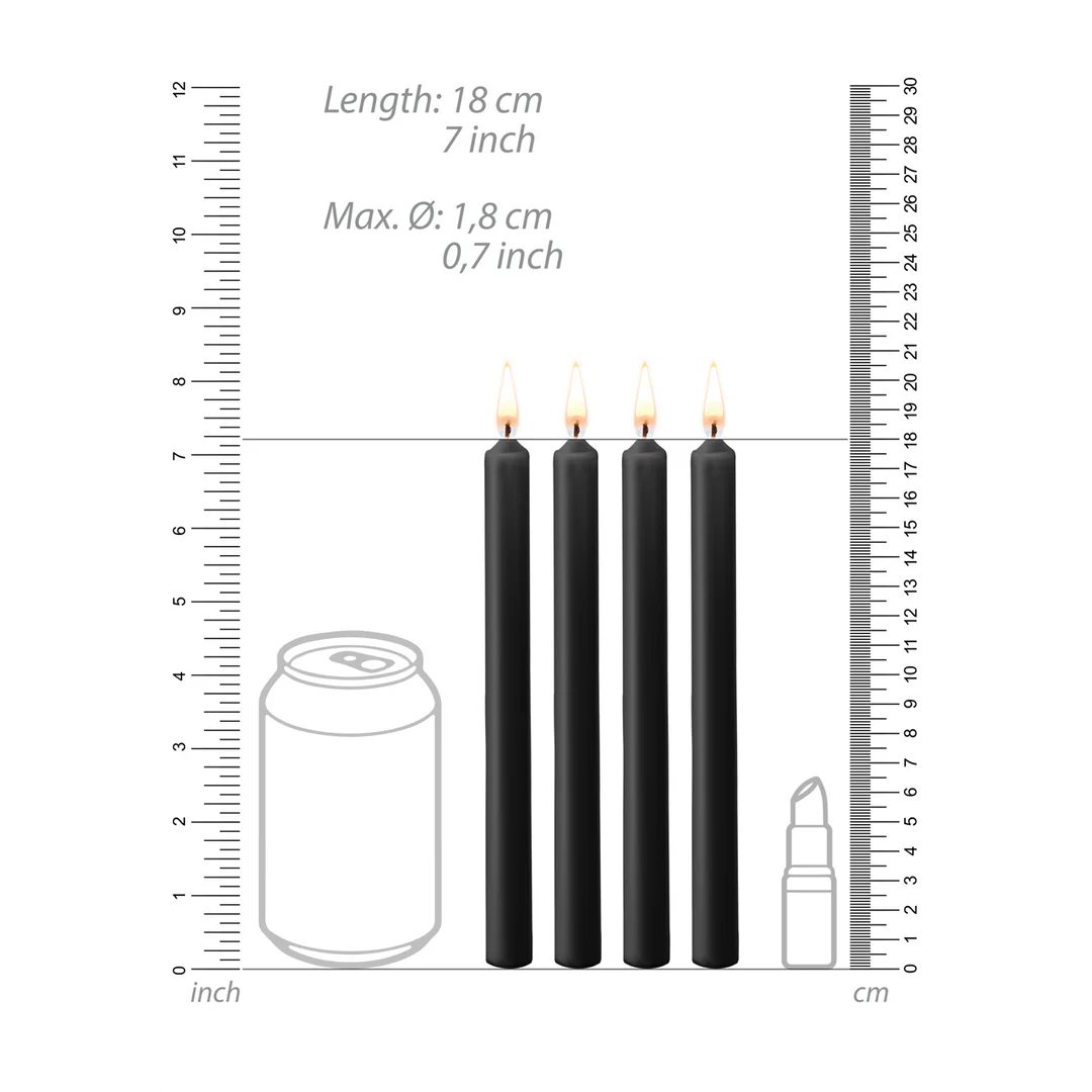 Bougies de cire Ouch!, 4 pièces, grand format, noires – Image 3