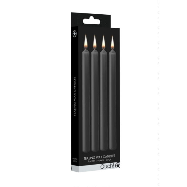 Bougies de cire Ouch!, 4 pièces, grand format, noires