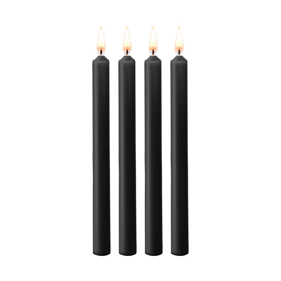 Bougies de cire Ouch!, 4 pièces, grand format, noires – Image 5