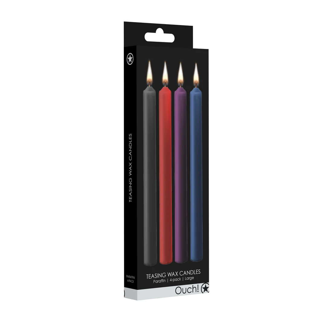 Bougies de cire Ouch!, 4 pièces, grand format, noires – Image 6