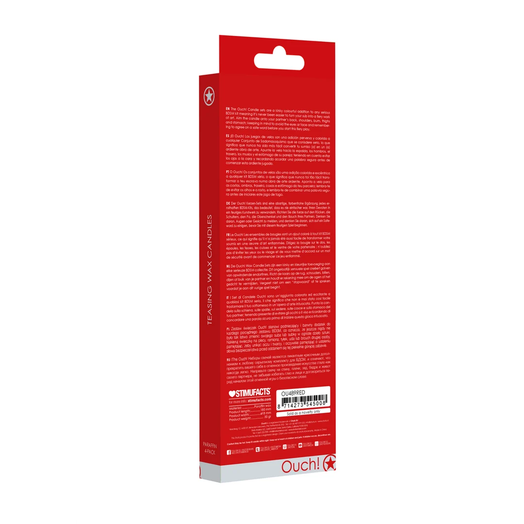 Bougies de cire Ouch!, 4 pièces, grand format, noires – Image 12