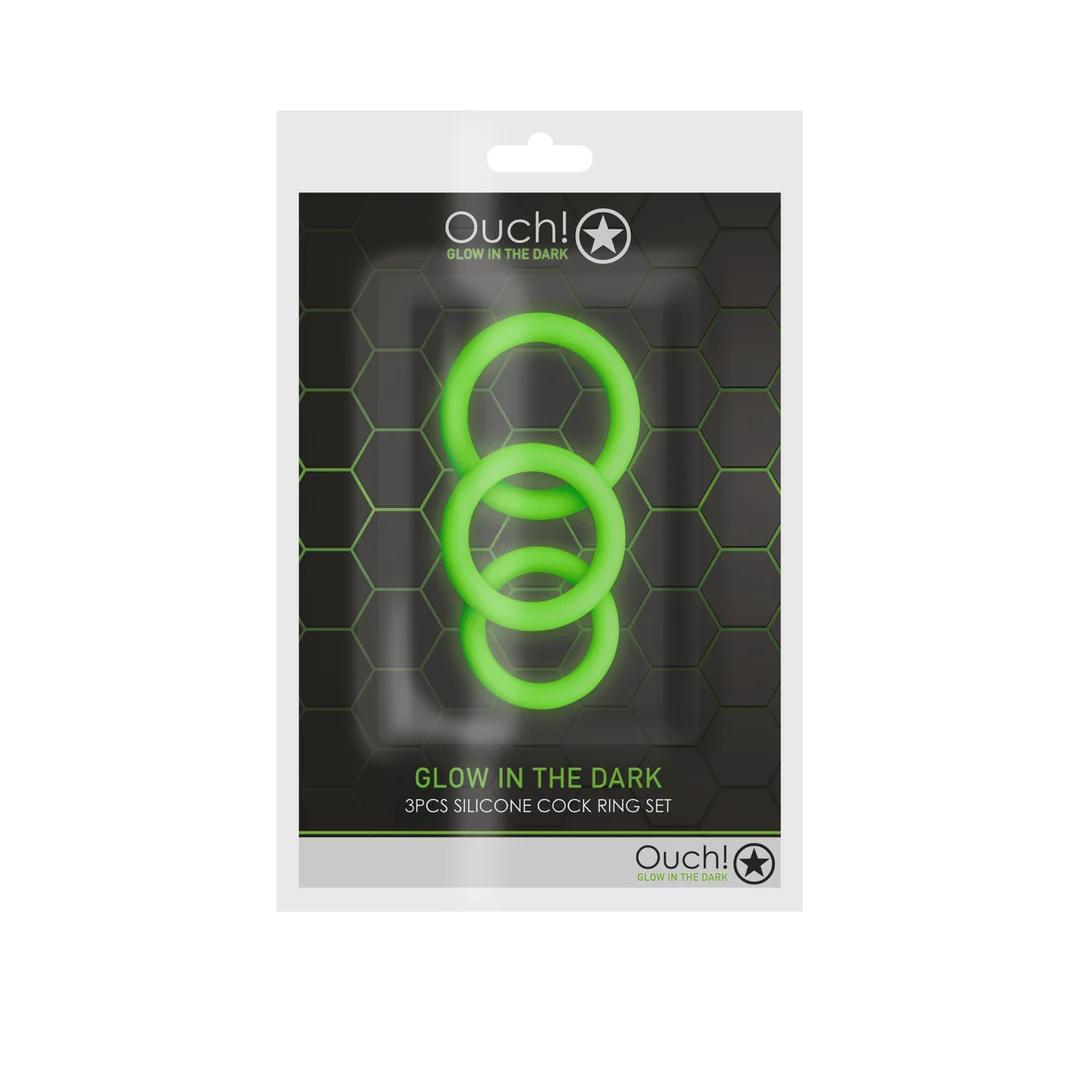 OU731GLO-2 Set de cockrings Ouch! phosphorescentes – Image 1