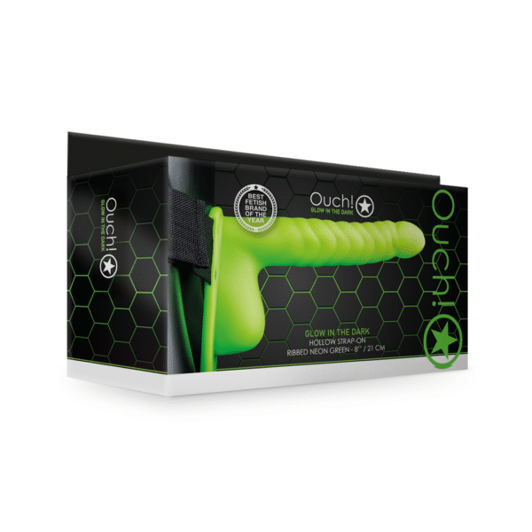 Ouch! Gode ceinture creux phosphorescent avec testicules