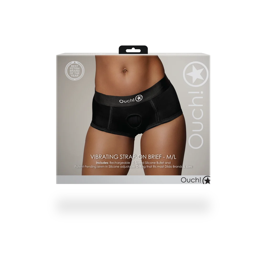 Bullet vibrant avec 10 modes – Boxer strap on vibrant Ouch! by Shots – Image 2