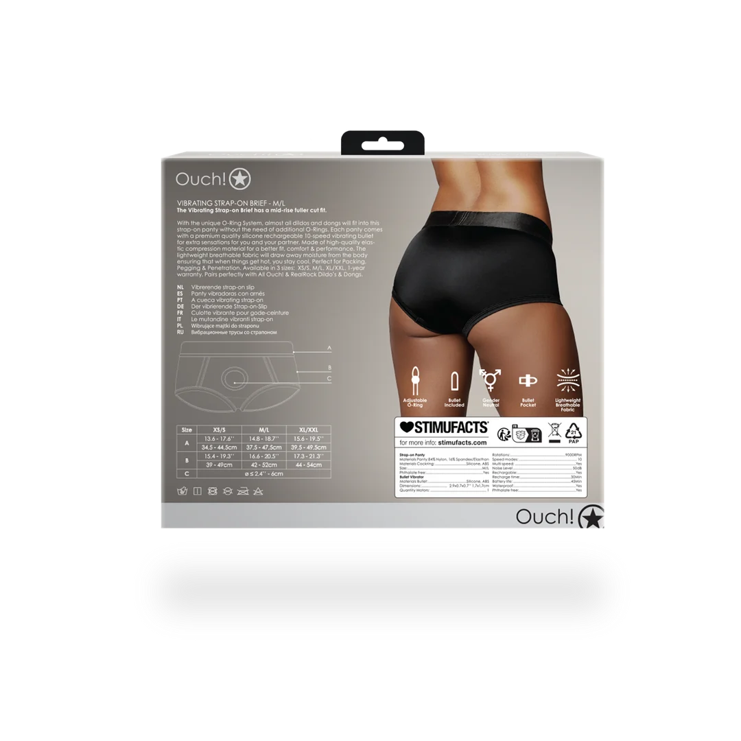 Bullet vibrant avec 10 modes – Boxer strap on vibrant Ouch! by Shots – Image 3