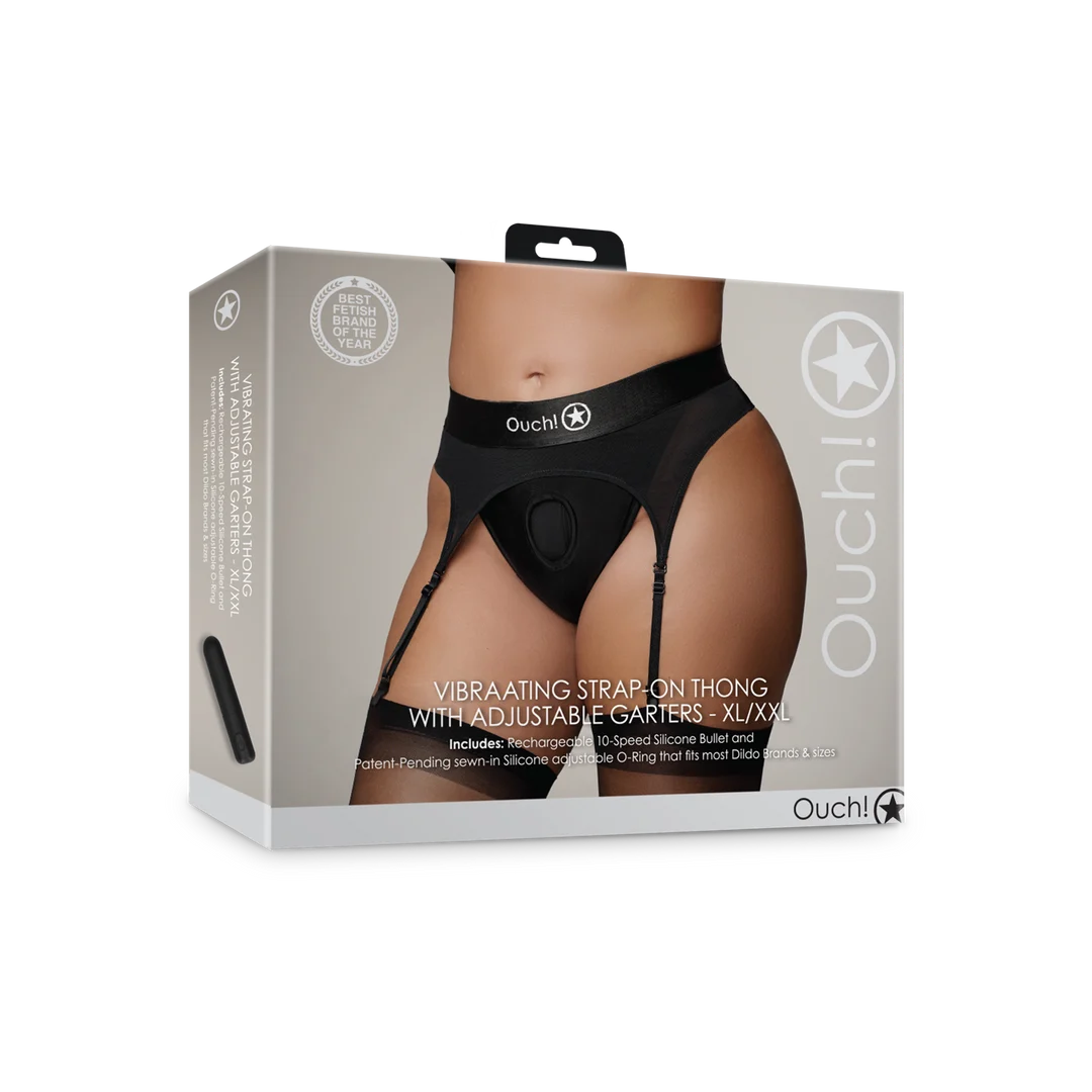 String harnais vibrant Ouch! avec jarretelles réglables – Image 7