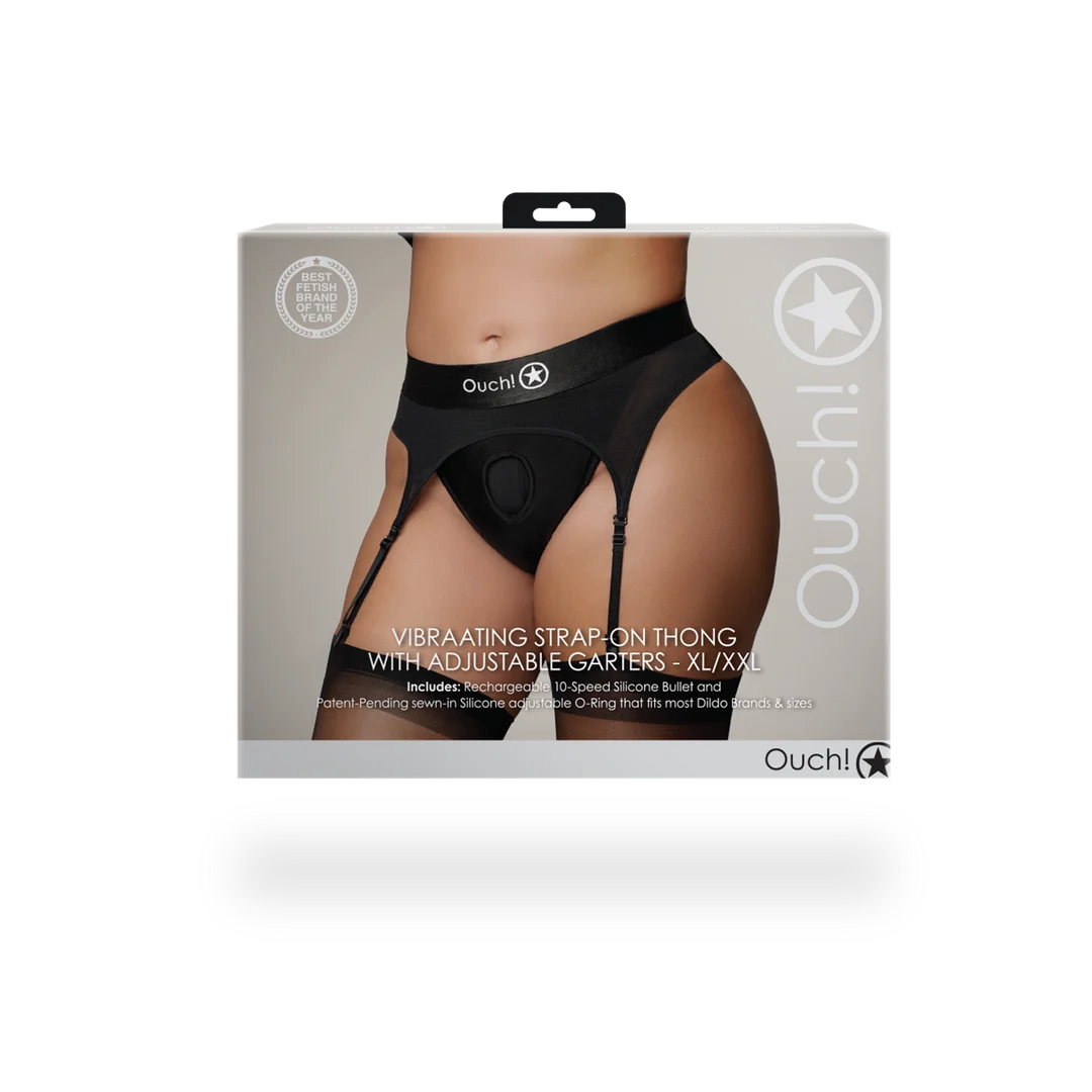 String harnais vibrant Ouch! avec jarretelles réglables – Image 8