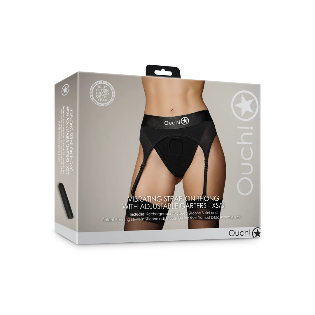 String harnais vibrant Ouch! avec jarretelles réglables – Image 13