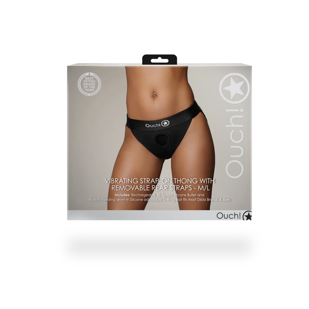 Vibromasseur bullet à 10 modes – String porte gode Ouch! by Shots – Image 2