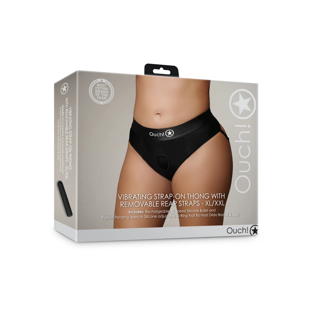 Vibromasseur bullet à 10 modes – String porte gode Ouch! by Shots – Image 7