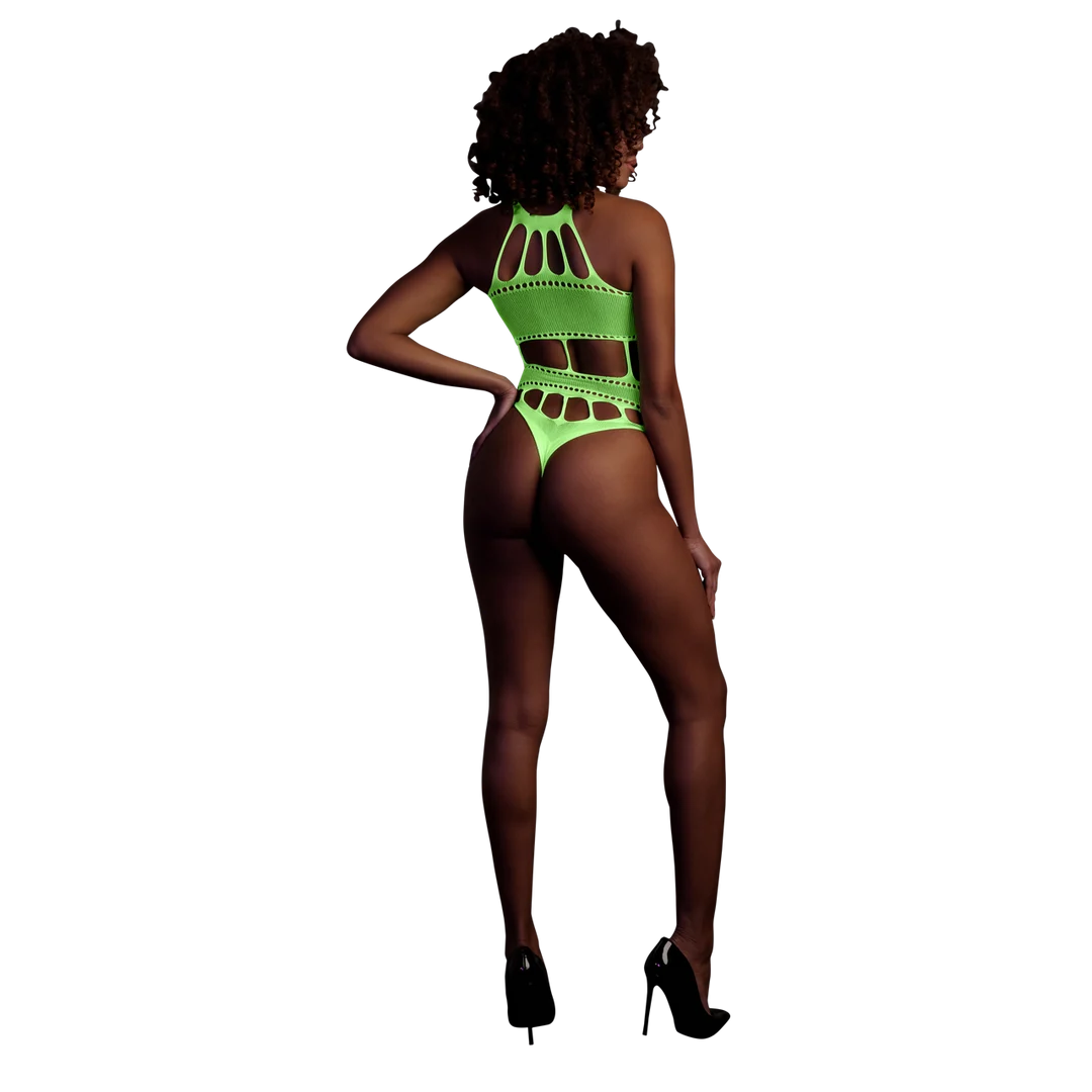Body vert fluo à encolure grecque – Image 2