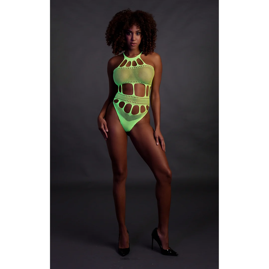 Body vert fluo à encolure grecque – Image 3