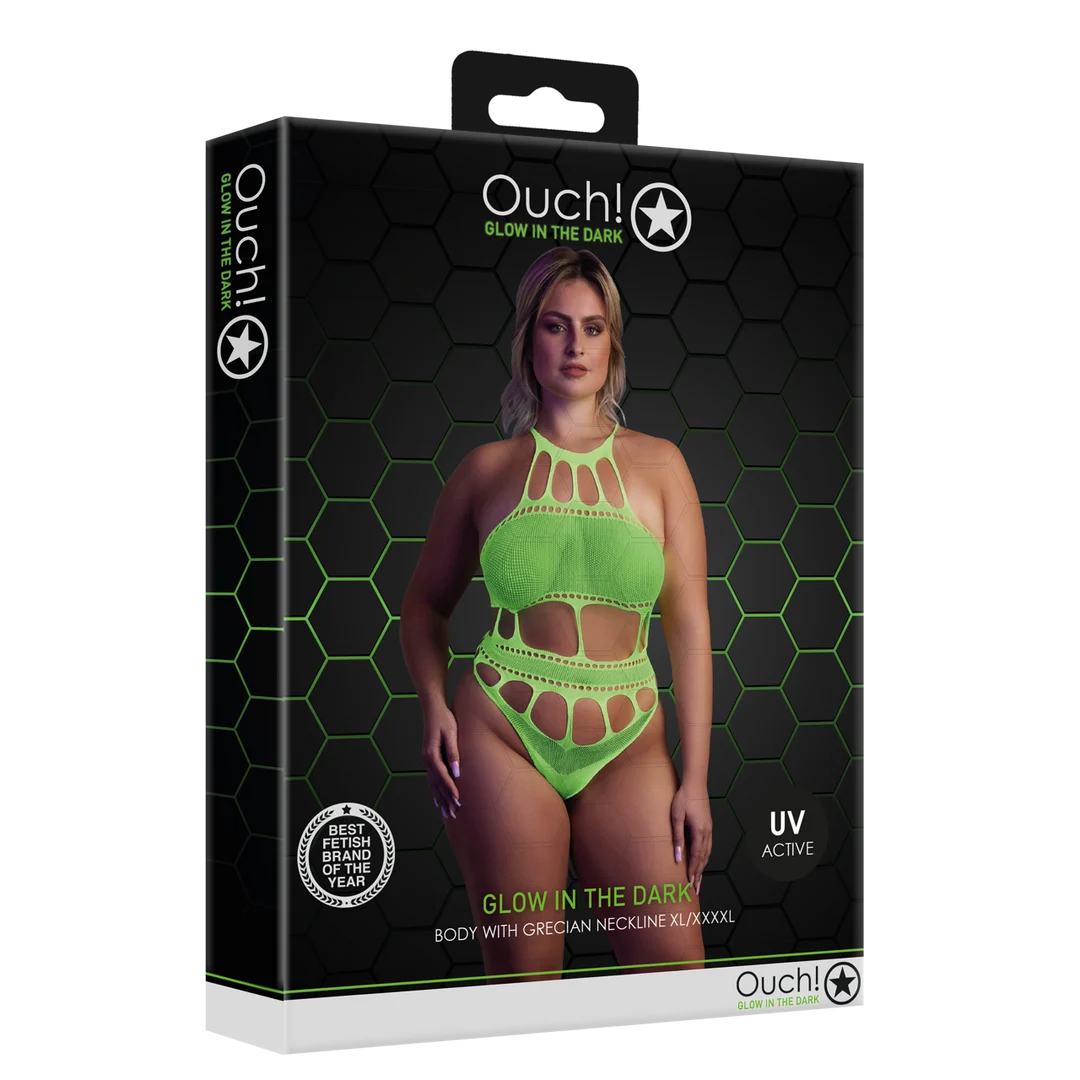 Body vert fluo à encolure grecque – Image 7