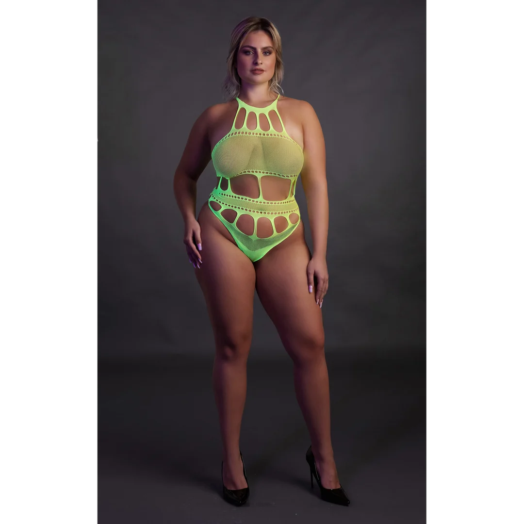 Body vert fluo à encolure grecque – Image 9