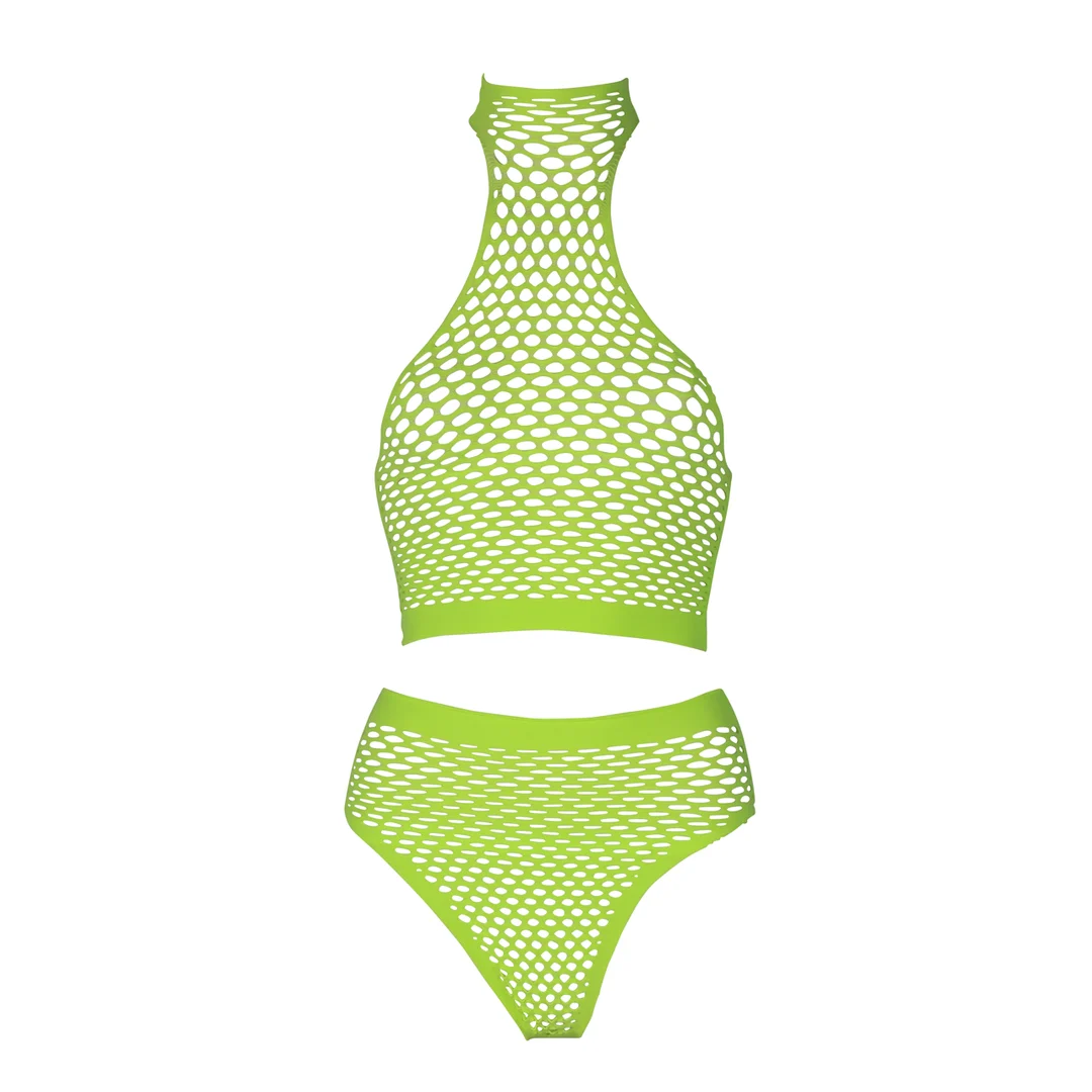 Ensemble vert fluo à col montant avec culotte – Image 5