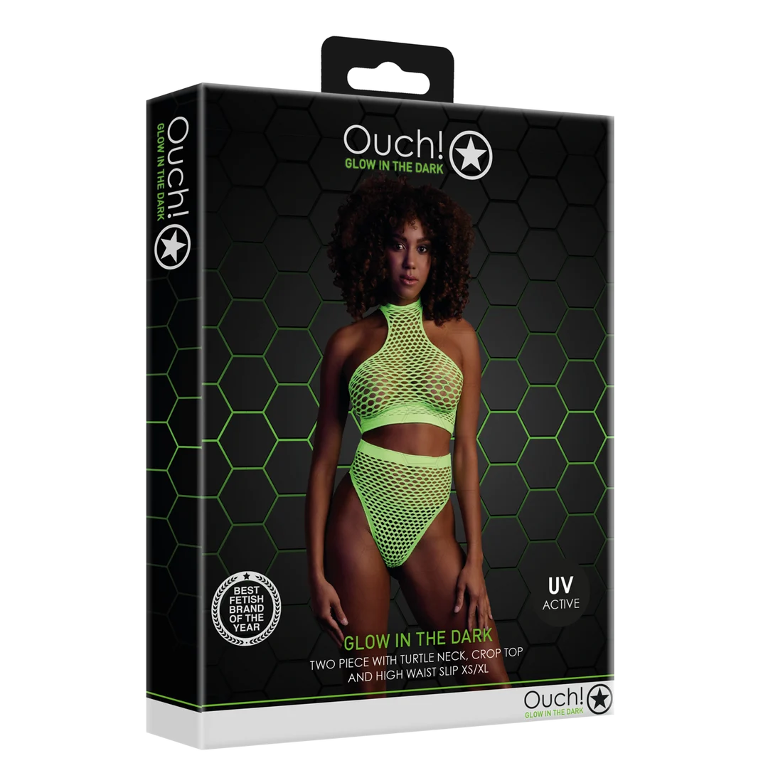 Ensemble vert fluo à col montant avec culotte – Image 1