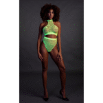 Ensemble vert fluo à col montant avec culotte – Image 3