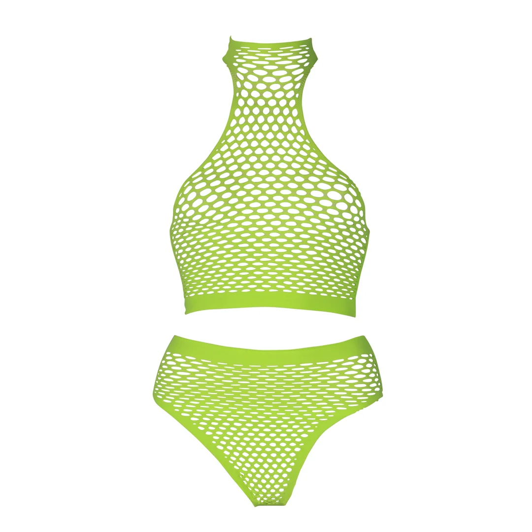Ensemble vert fluo à col montant avec culotte – Image 11