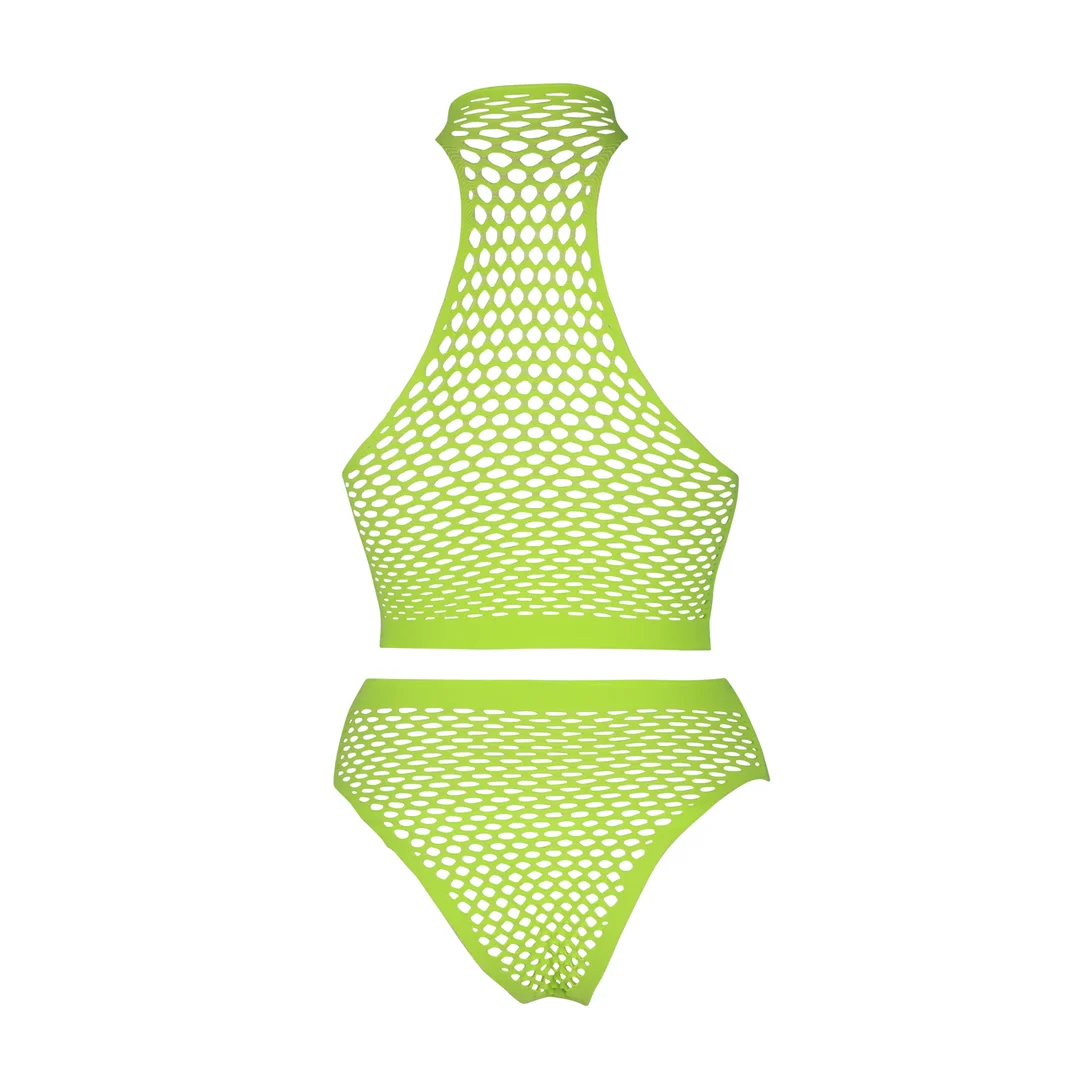 Ensemble vert fluo à col montant avec culotte – Image 12