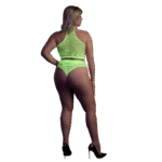 Ensemble vert fluo à col montant avec culotte – Image 8