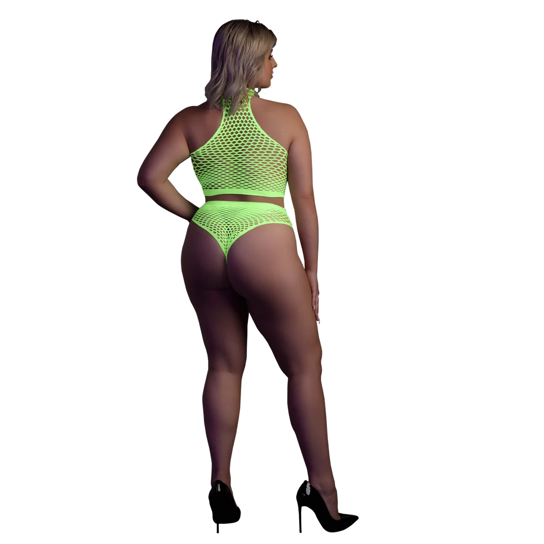 Ensemble vert fluo à col montant avec culotte – Image 8