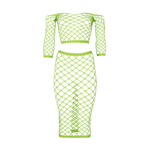 Crop top vert néon avec jupe longue – Image 5