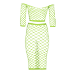 Crop top vert néon avec jupe longue – Image 6