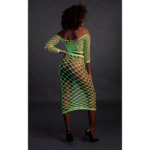 Crop top vert néon avec jupe longue – Image 4